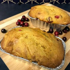 Baked Cranberry, Walnut, Pumpkin Bread