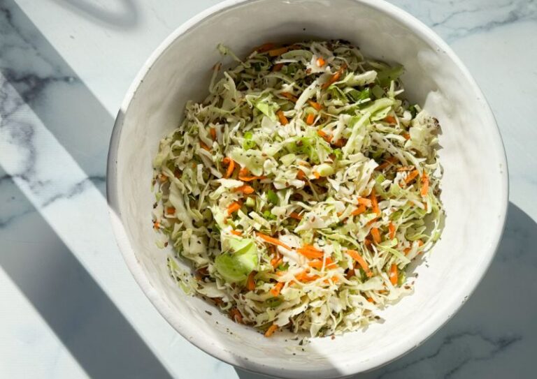 bowl of healthy coleslaw.