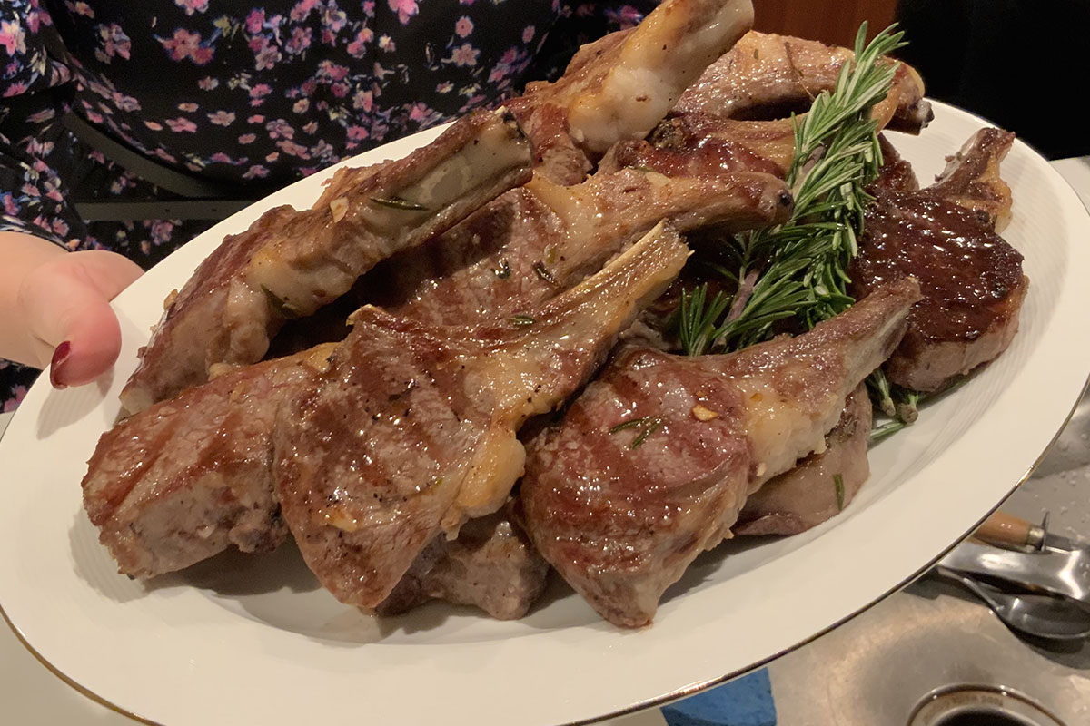 Grilled Baby Lamb Chops With Rosemary & Thyme With Roast Garlic Aioli on The Side
