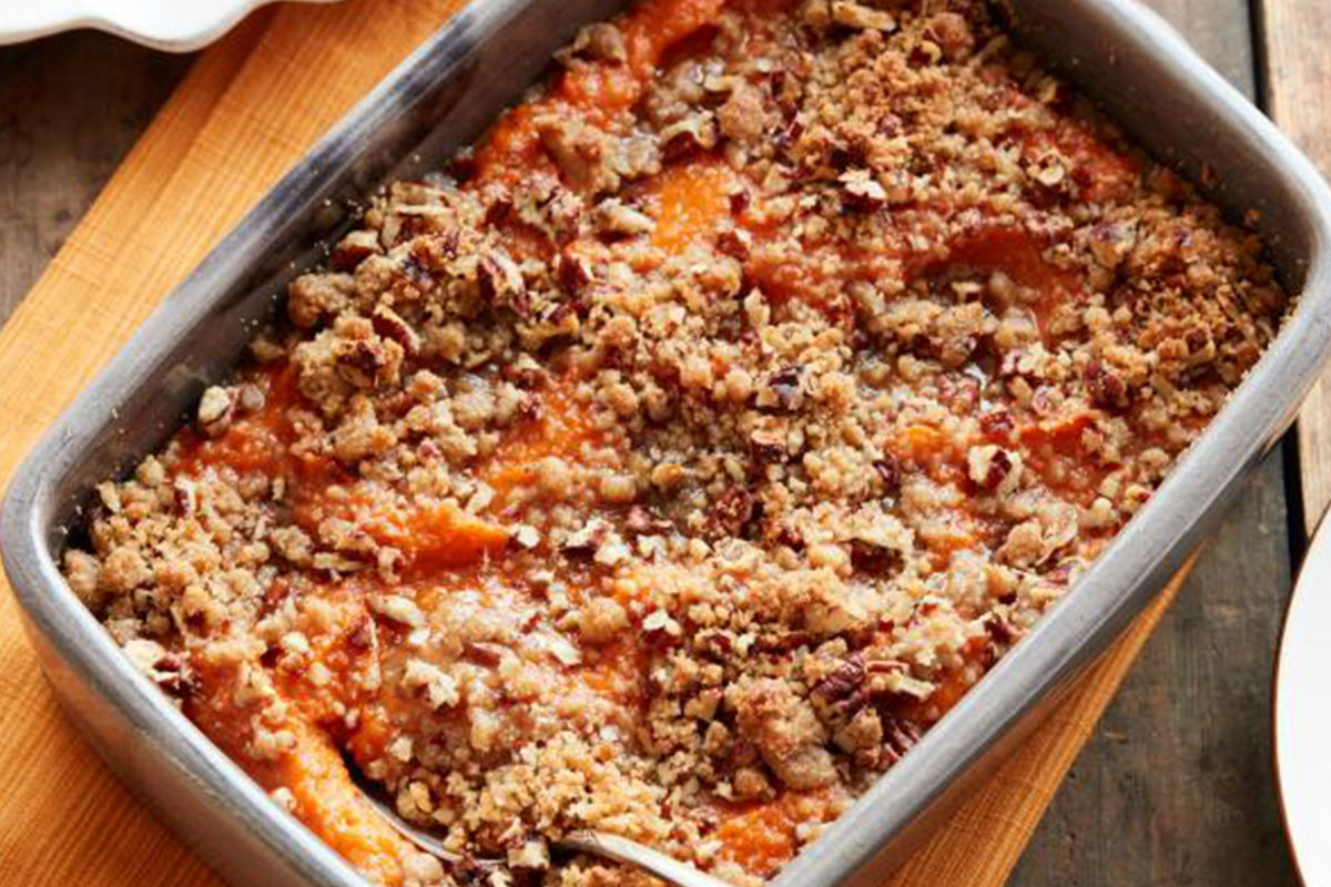 Sweet Potato Souffle with Crunchy Streusel Topping