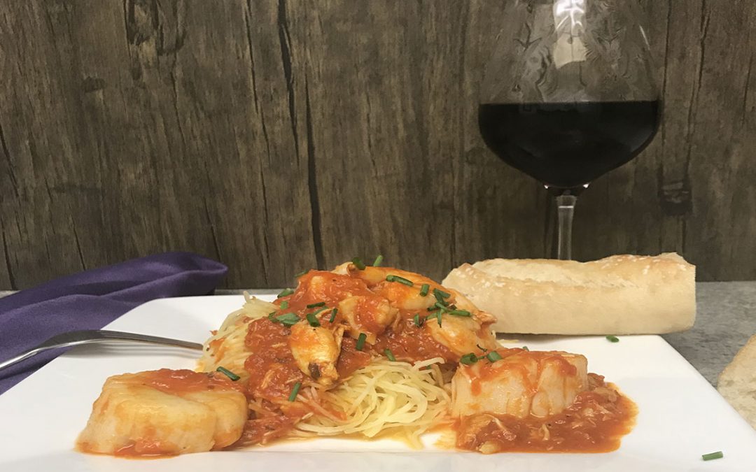 Spaghetti Squash with Seafood Marinara