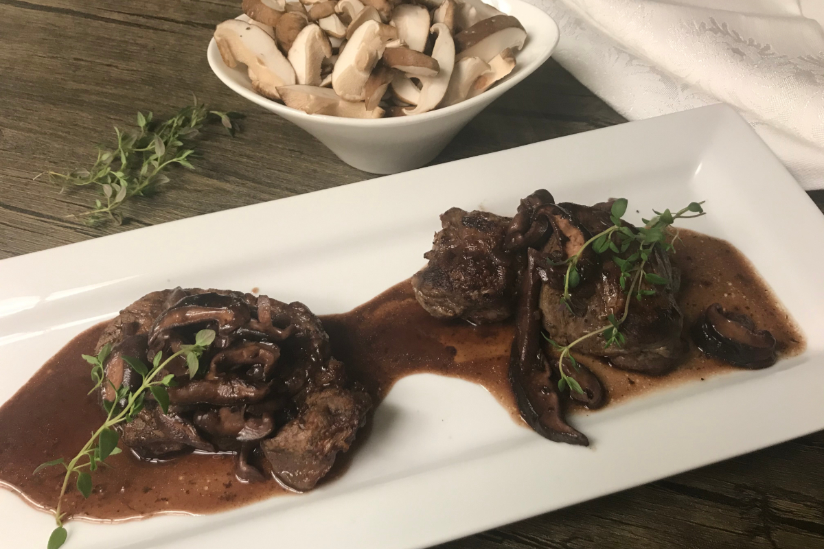 Filet Mignon with Mushroom and Cabernet Sauce