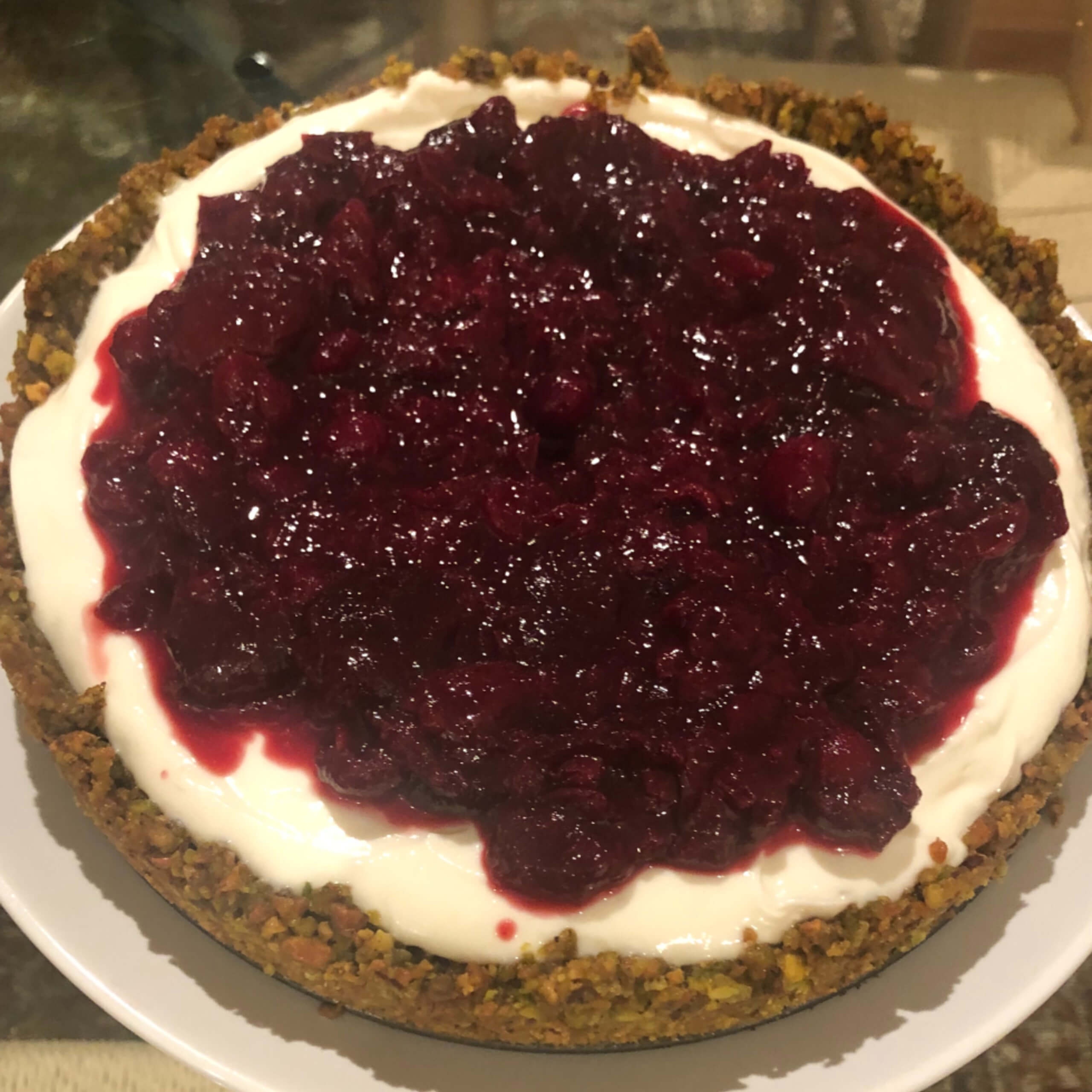 Healthier Cherry-Cranberry Cheesecake | My Curated Tastes