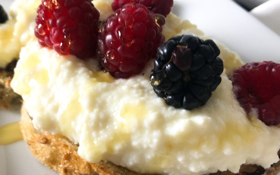 Whipped Ricotta Toast With Berries & Honey