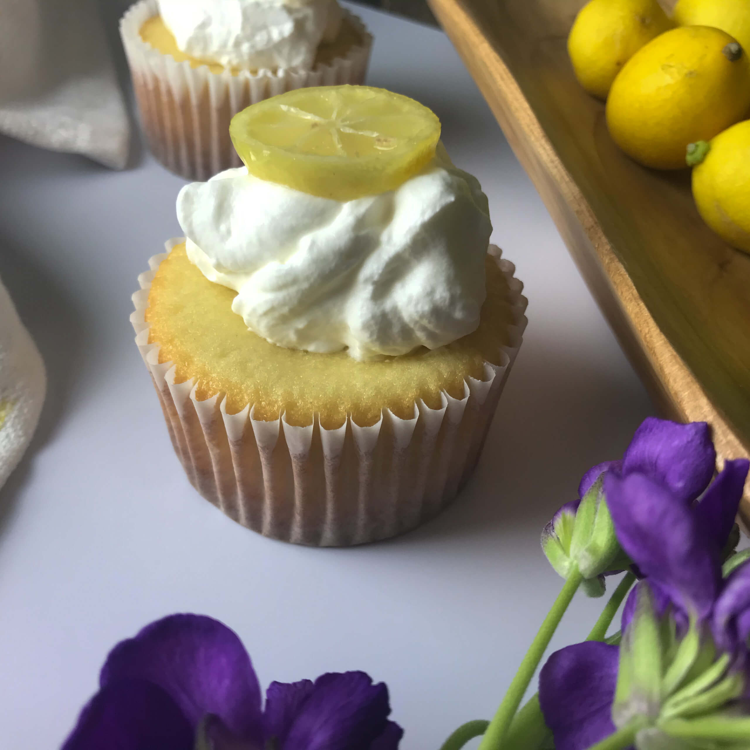 Limequat Cupcakes with Whipped Cream | My Curated Tastes