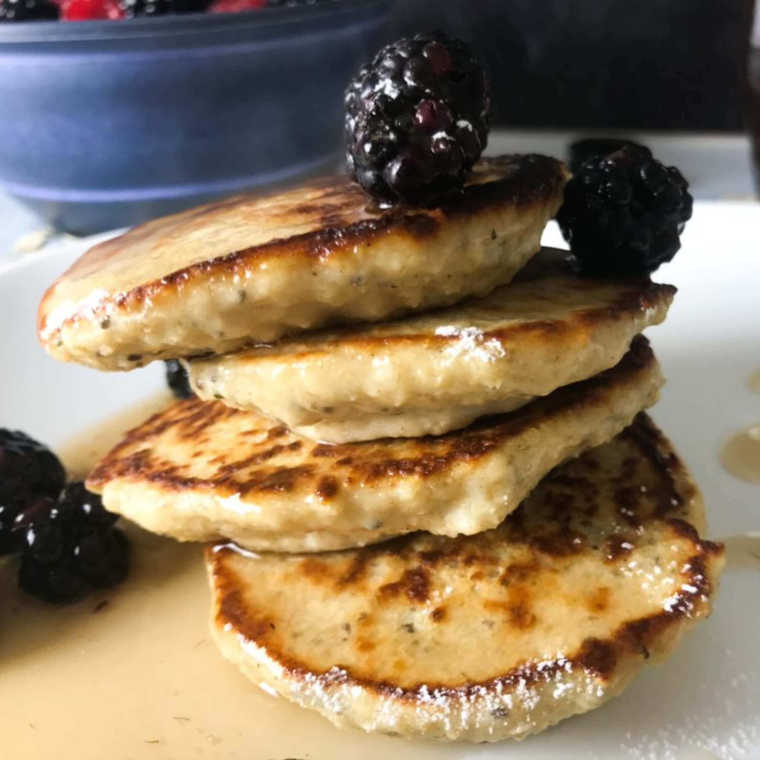 Light Healthy Oatmeal Pancakes | My Curated Tastes