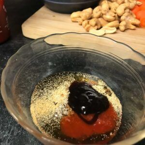 sauce ingredients in a bowl.