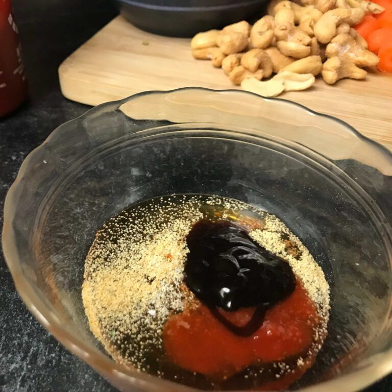 sauce ingredients in a bowl.