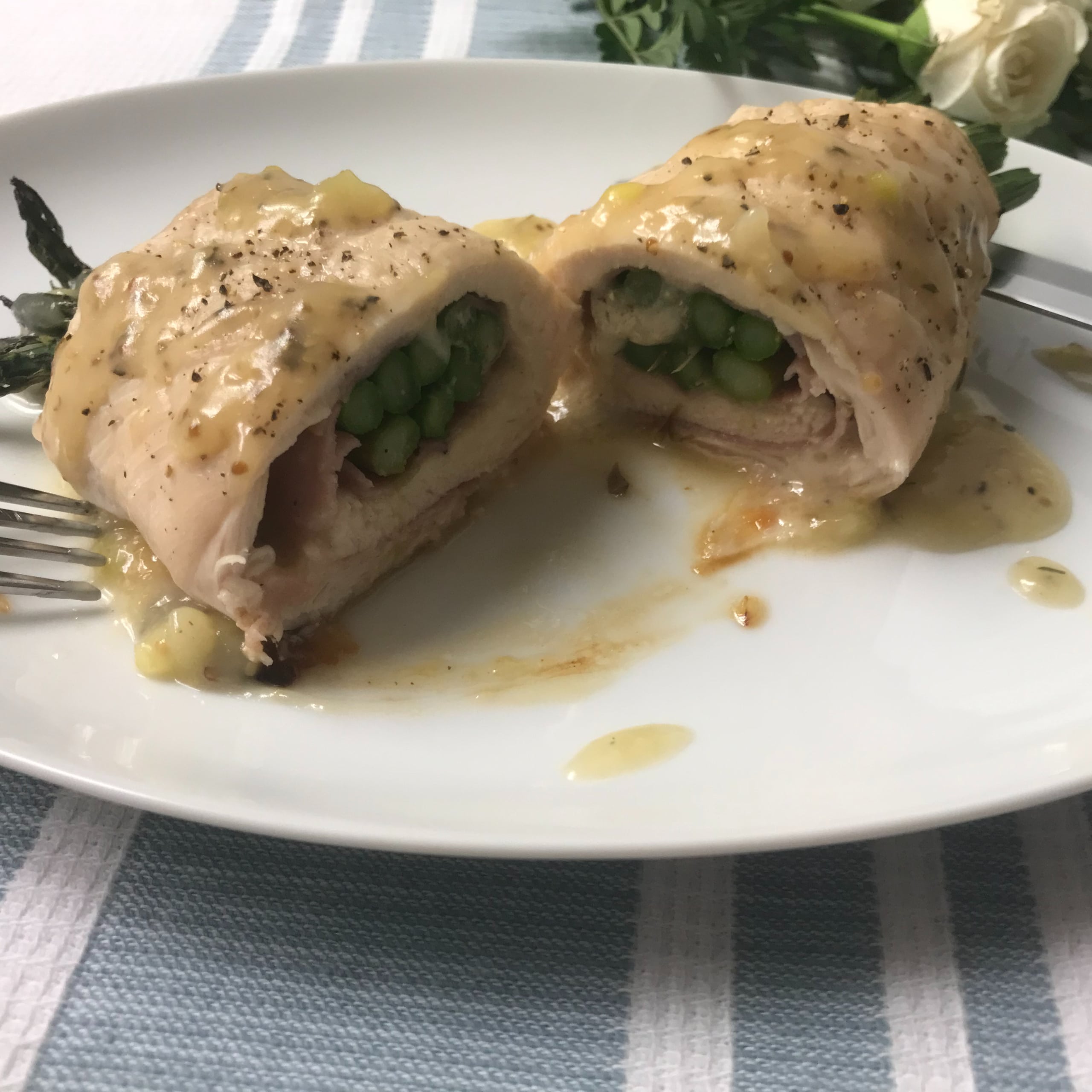 Chicken & Asparagus Rolls with Honey Mustard Sauce | My Curated Tastes