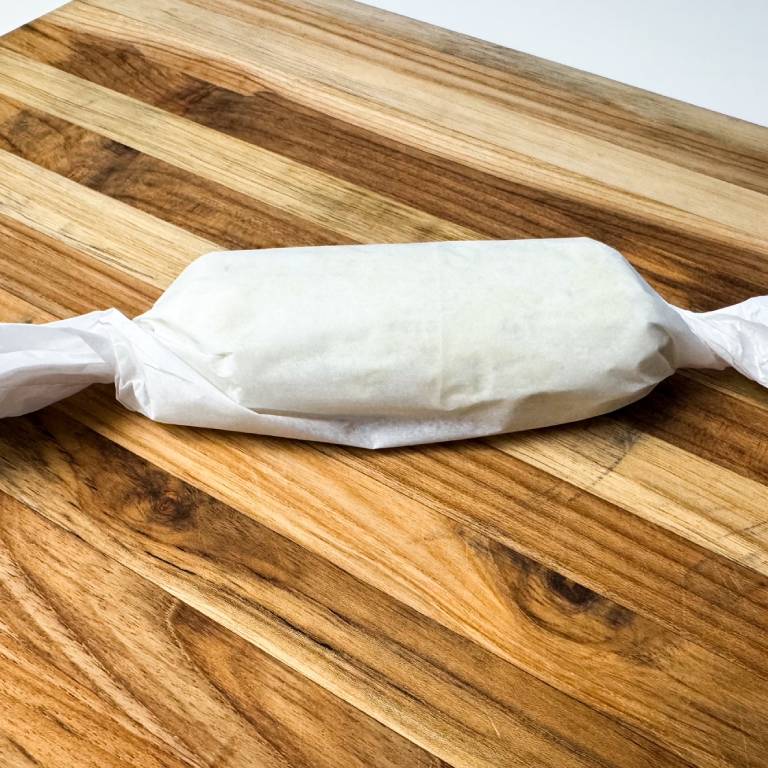 wrapped roll of compound butter.
