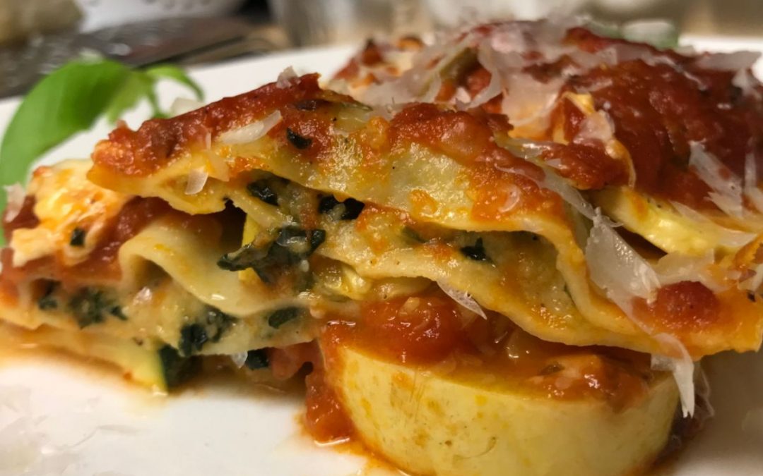 Plated ravioli lasagna