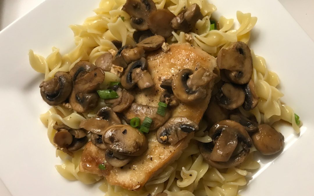 Chicken Marsala with Buttered Egg Noodles