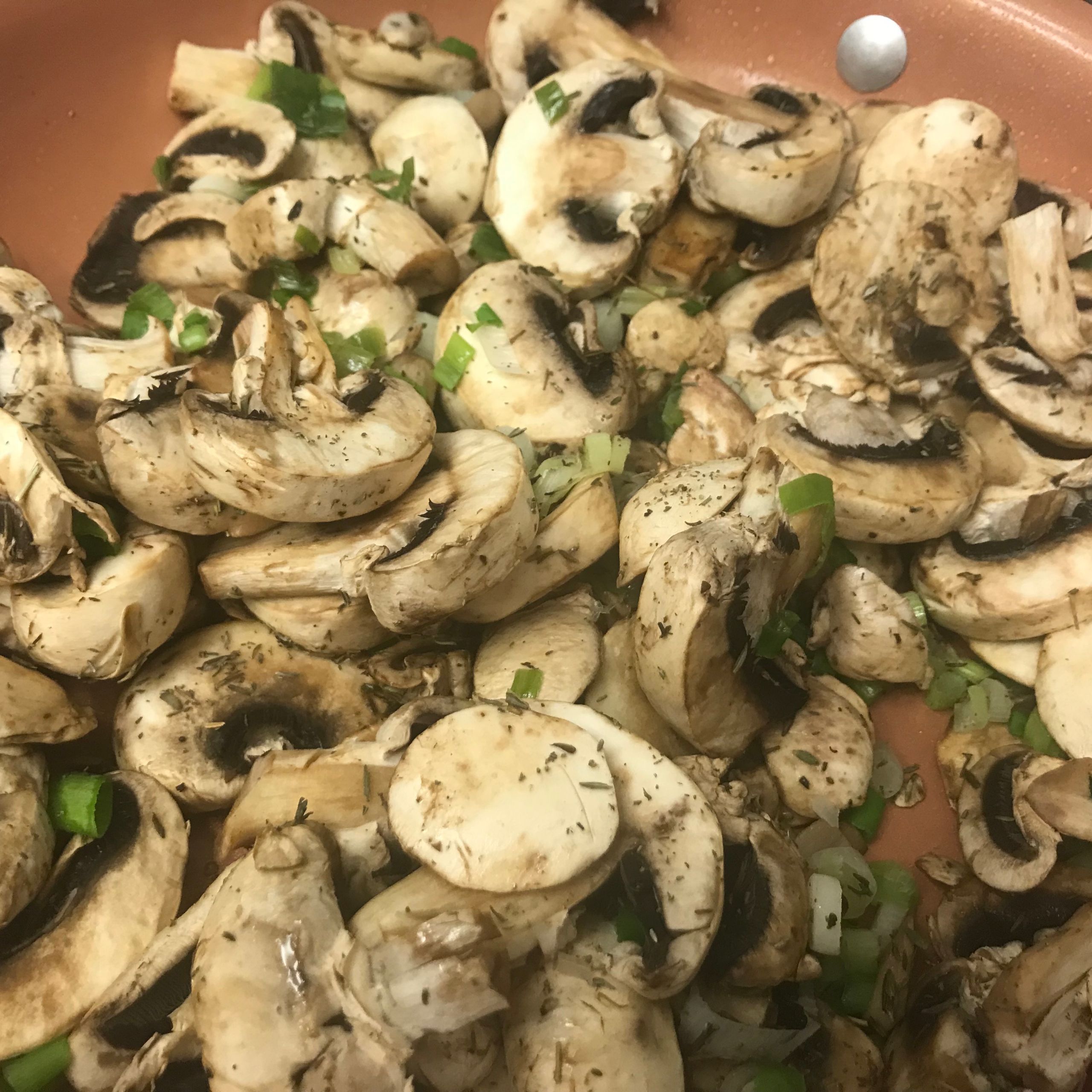 Sauteeing mushrooms and onions