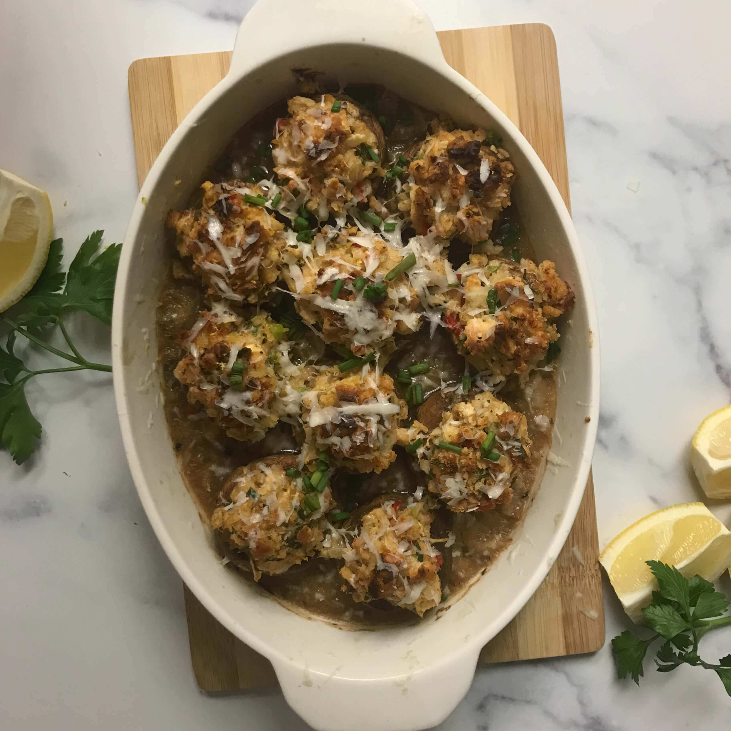 Crab & Shrimp Stuffed Mushrooms | My Curated Tastes