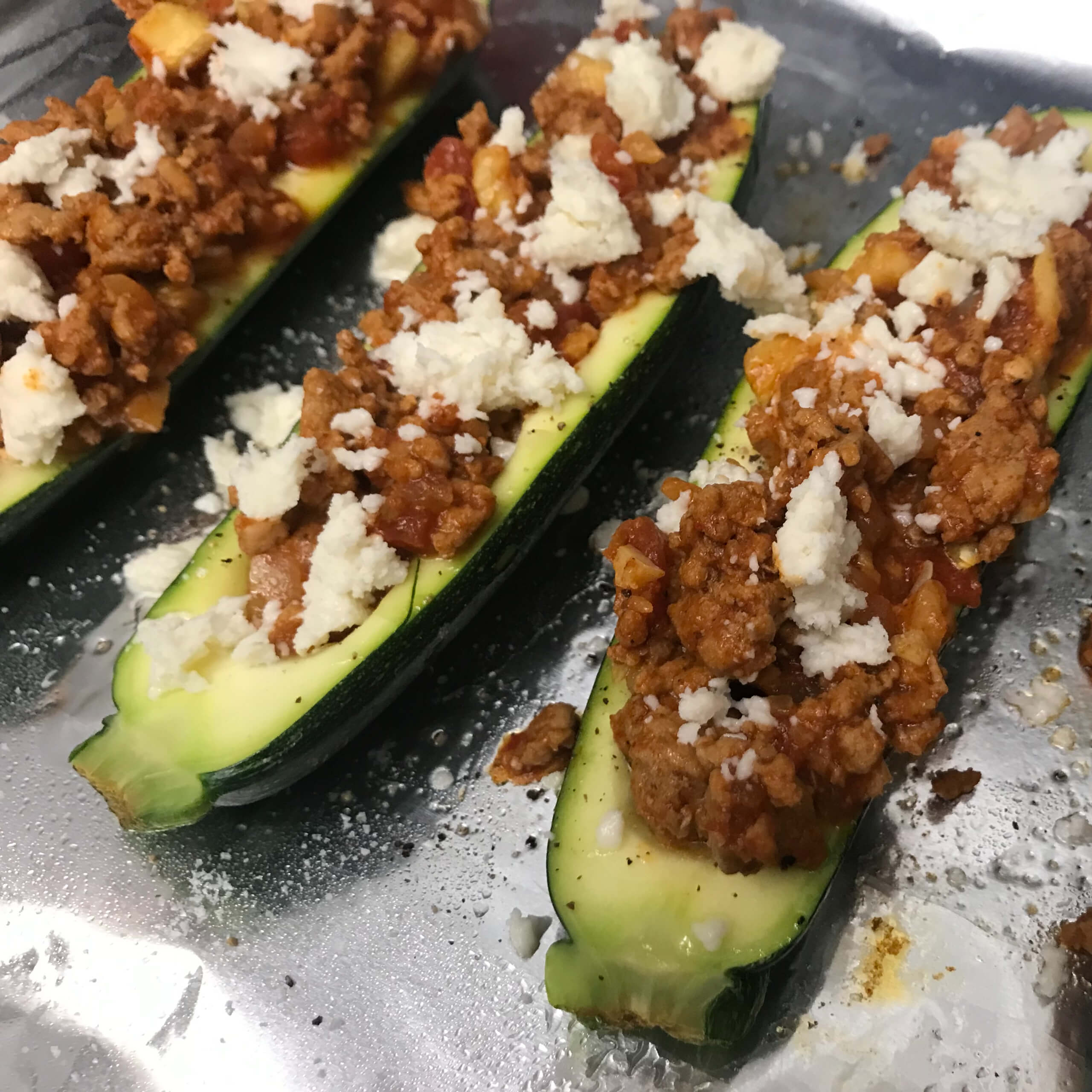 Mexican Zucchini on pan | My Curated Tastes