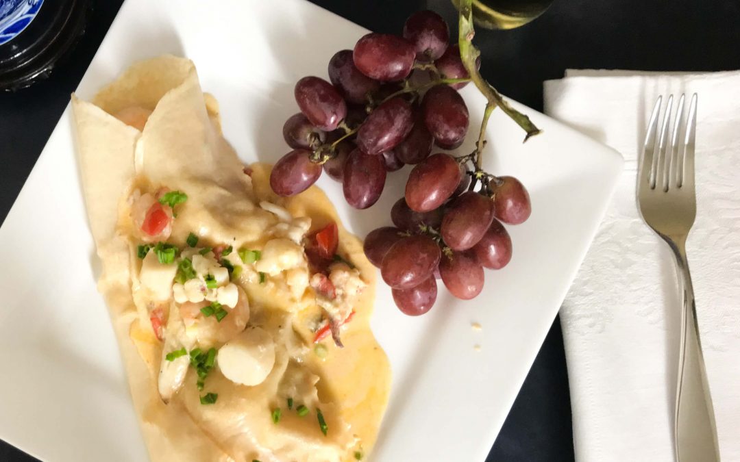 Seafood Crepes with Lobster Sauce