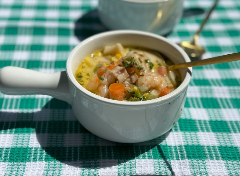 soup in bowl.