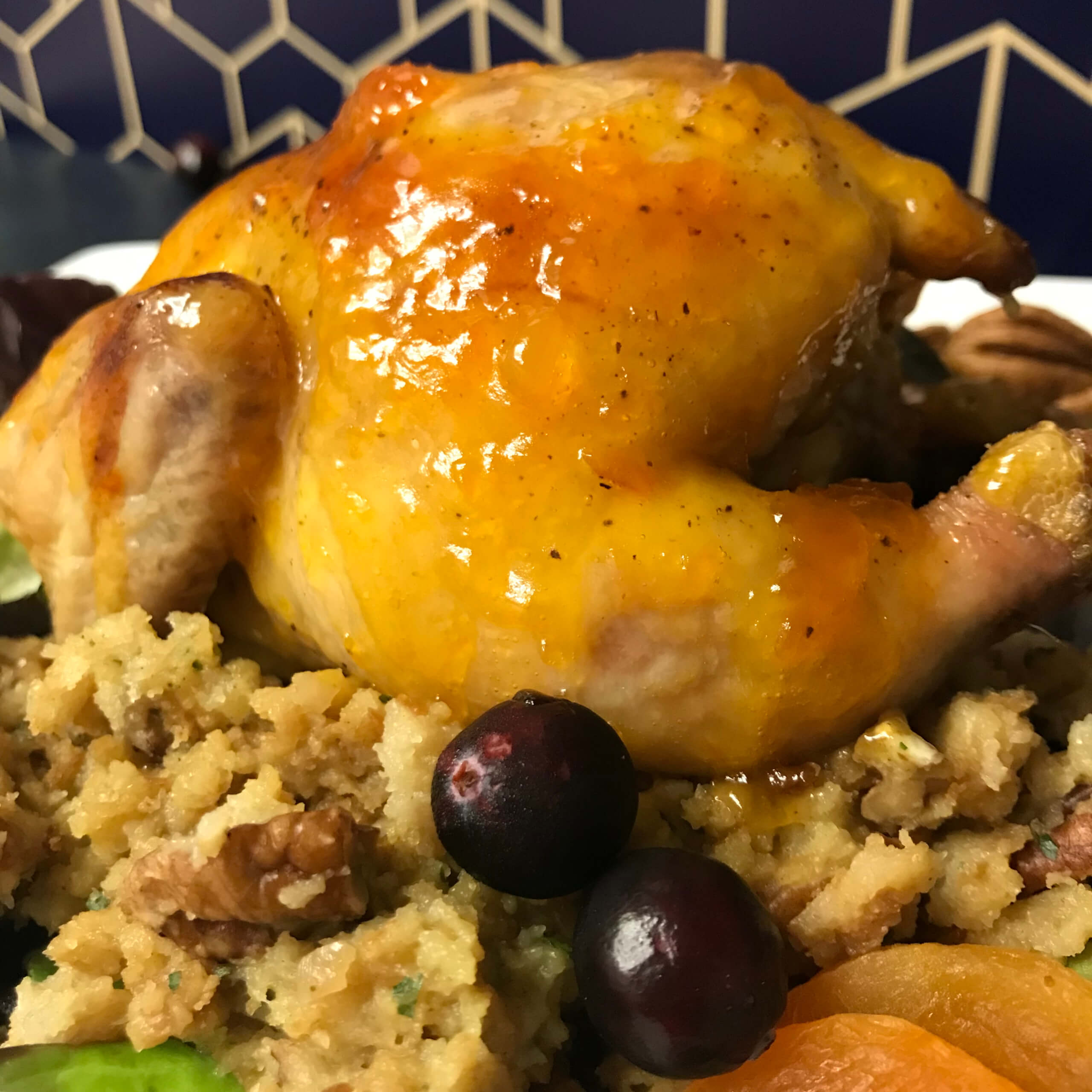 Apricot Cornish Hens With Pecan Stuffing | My Curated Tastes