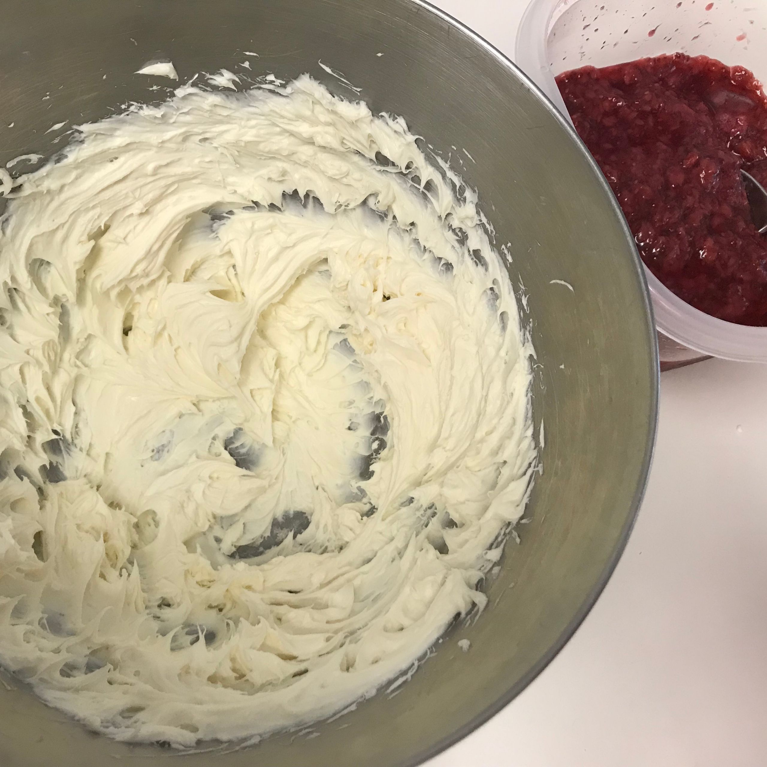 Whipped cream cheese and jam in containers | my curated tastes
