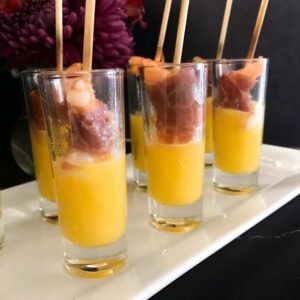 Shrimp and Prosciutto Mango appetizer