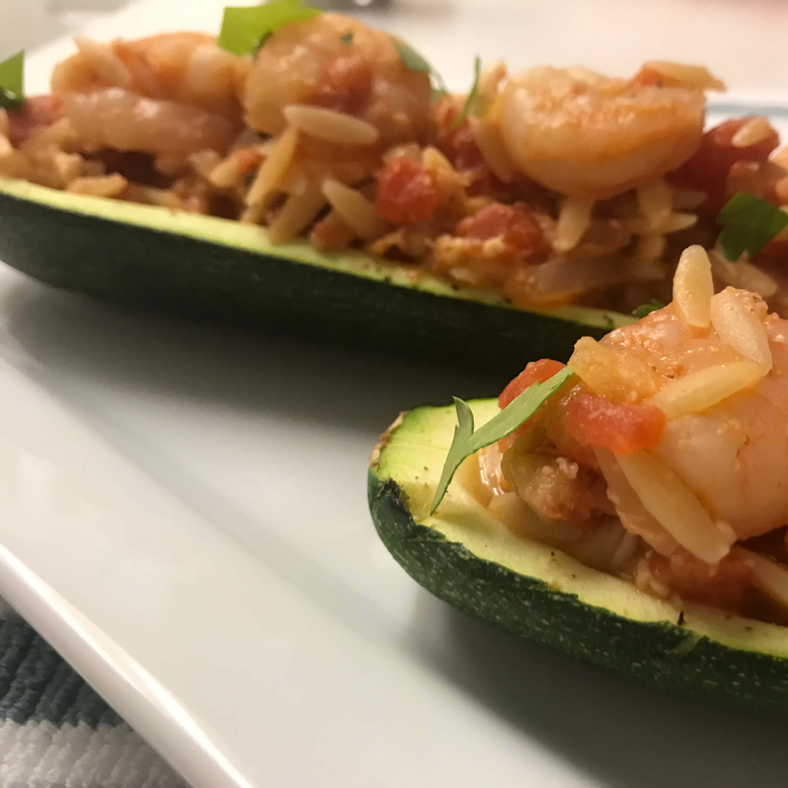 Seafood & Orzo Stuffed Zucchini Canoes | My Curated Tastes