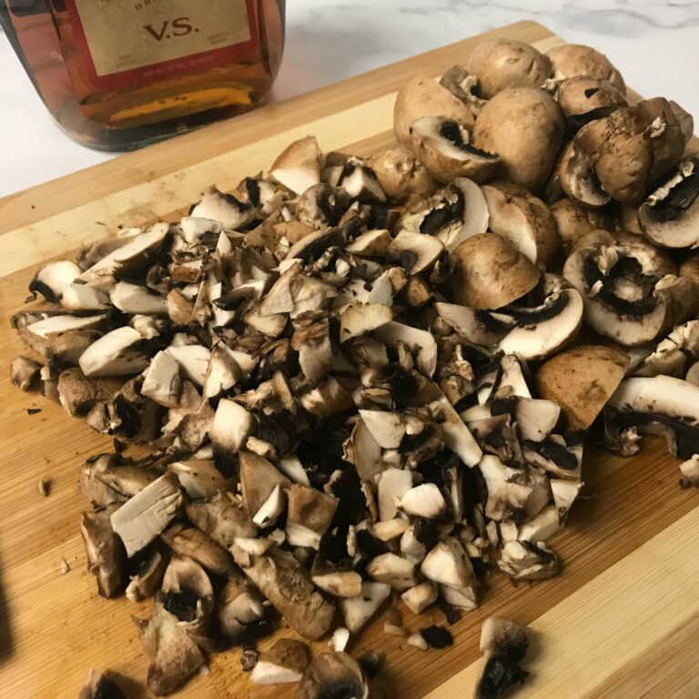 chopped mushrooms.