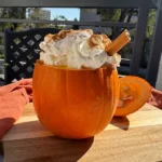 bourbon maple and pumpkin coffee in mini pumpkin.