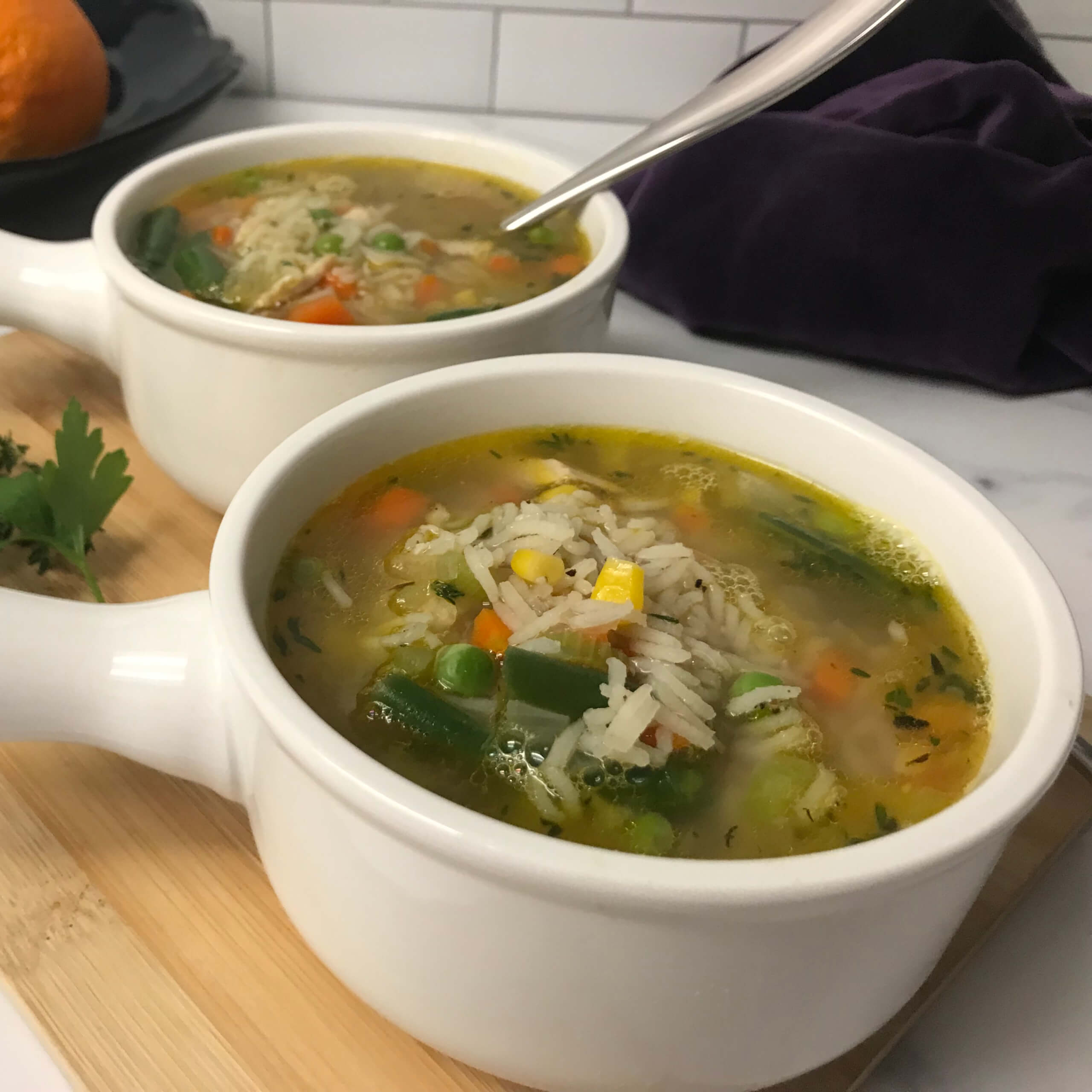 CHICKEN & RICE SOUP FOR TWO | My Curated Tastes