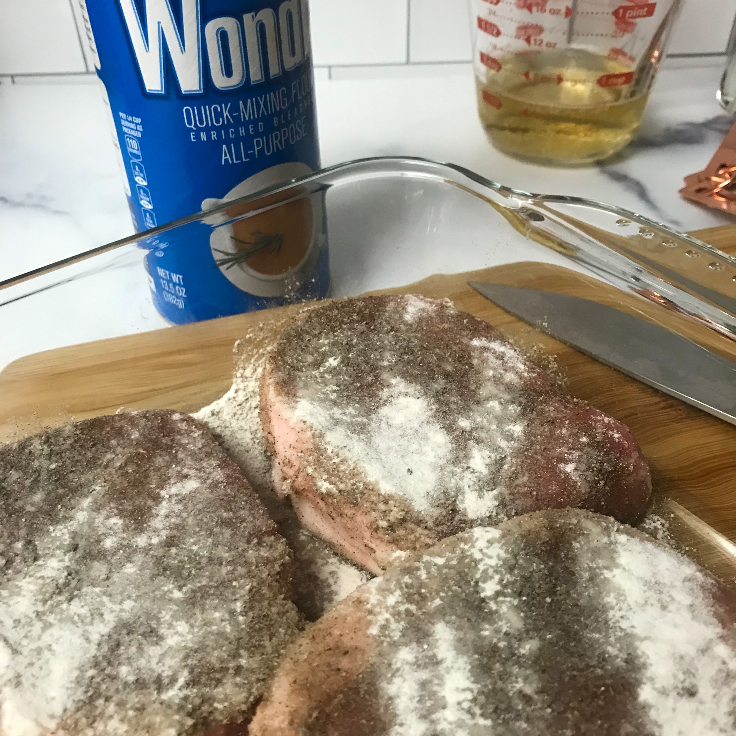 wondra flour on pork chops | my curated tastes