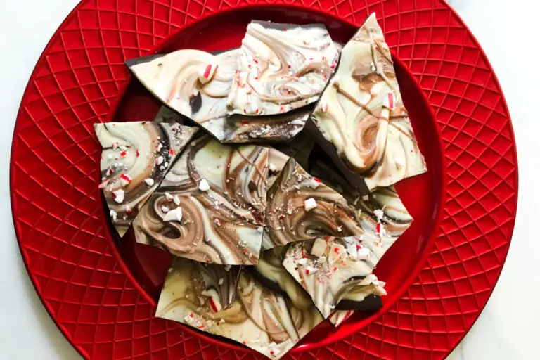 Swirling Chocolate Peppermint Bark.