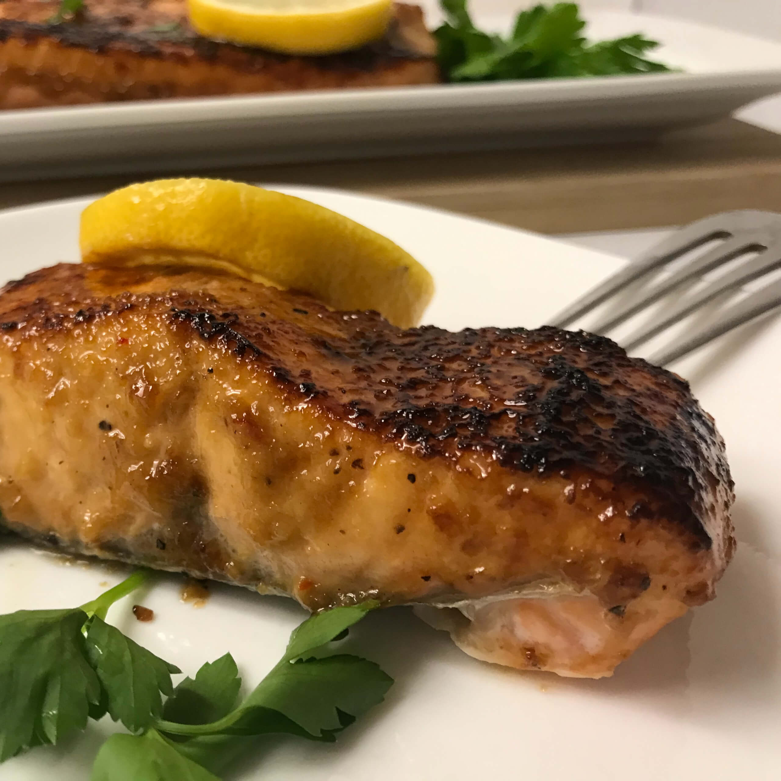 Honeyed Roasted Garlic Salmon | My Curated Tastes