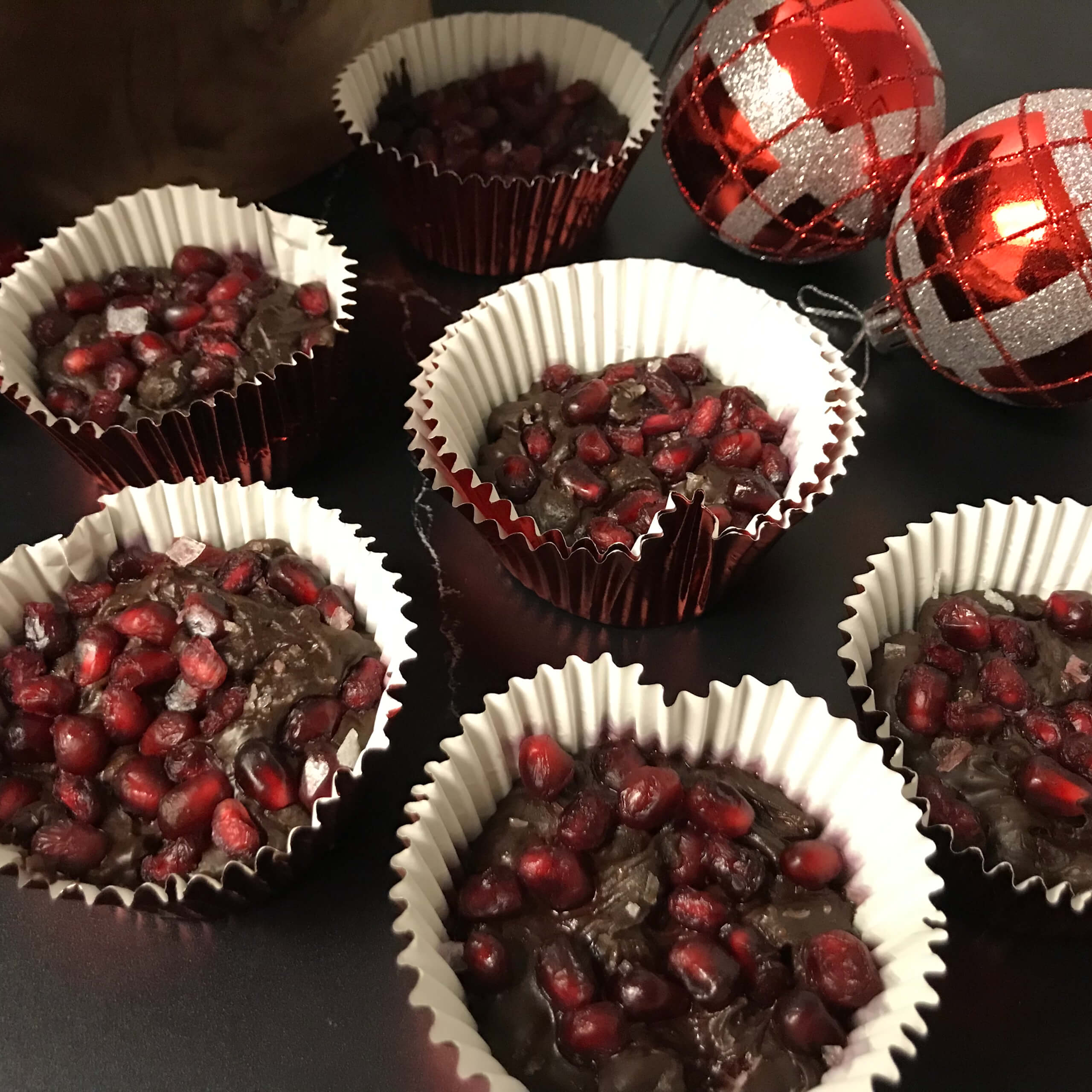 Dark Chocolate Pomegranate Cups