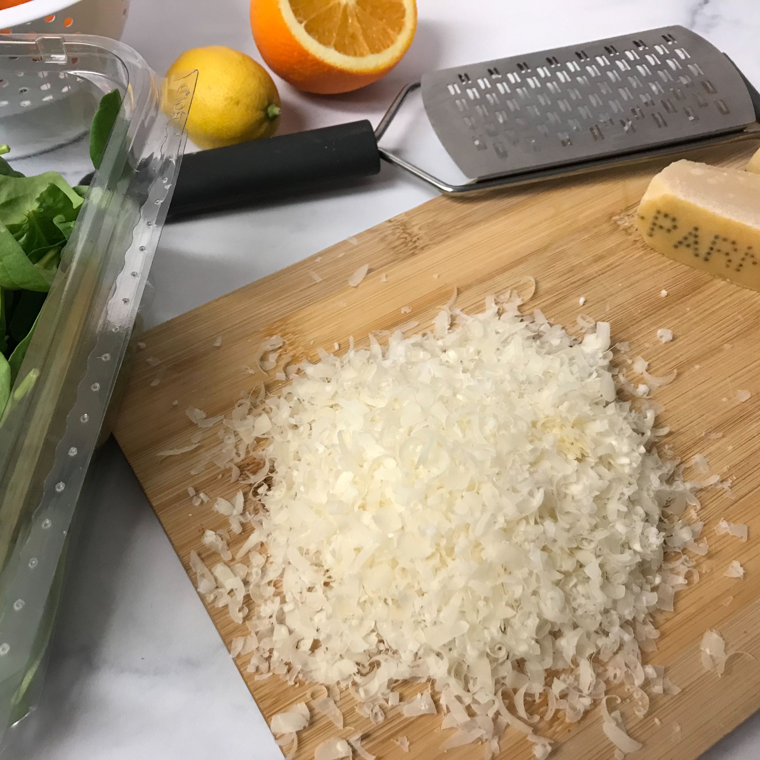 Grated parmesan on board | mycuratedtastes