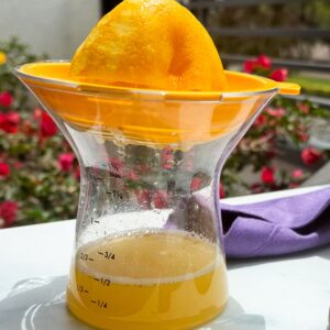 lemon juice in juicer.