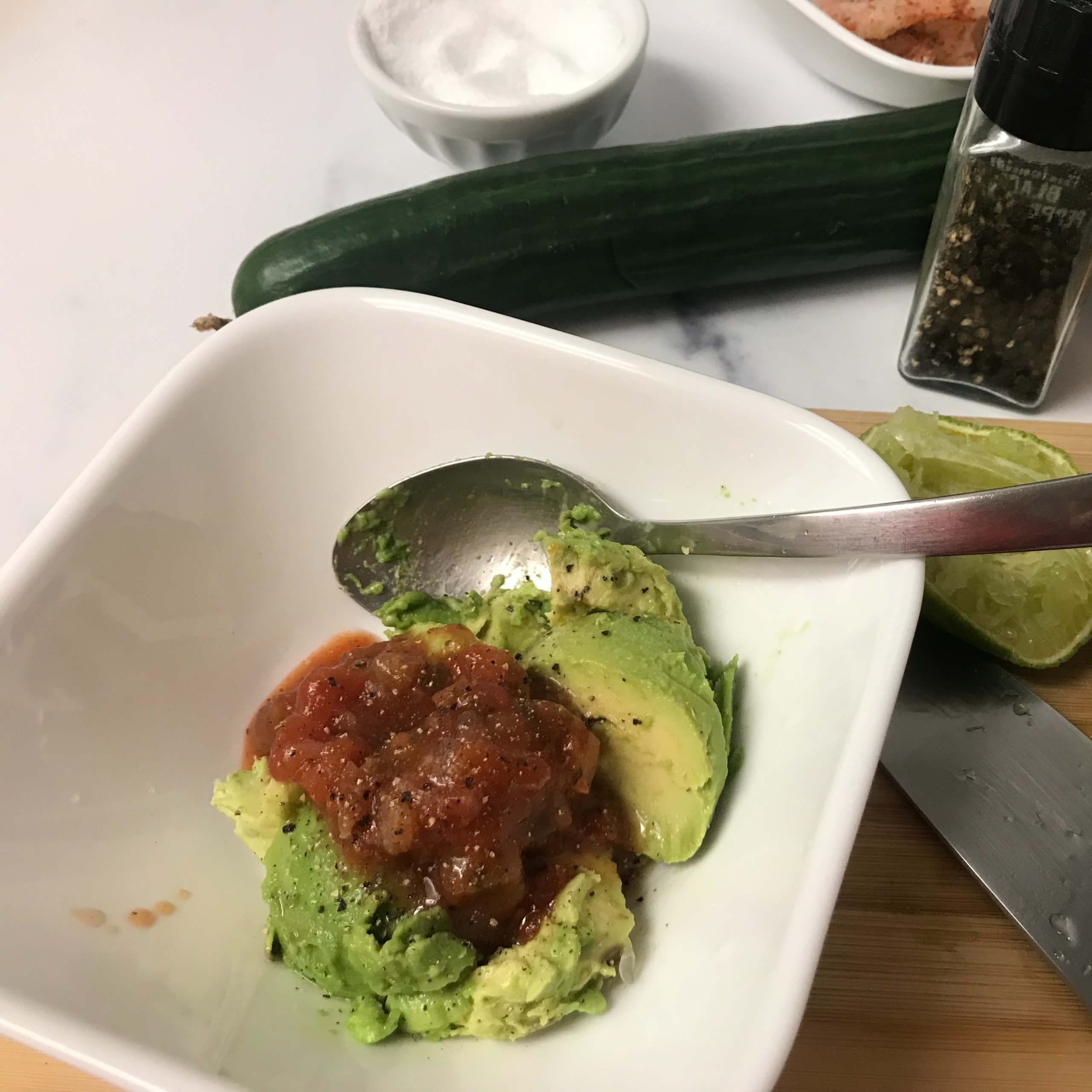 avocado and salsa in a bowl | my curated tastes