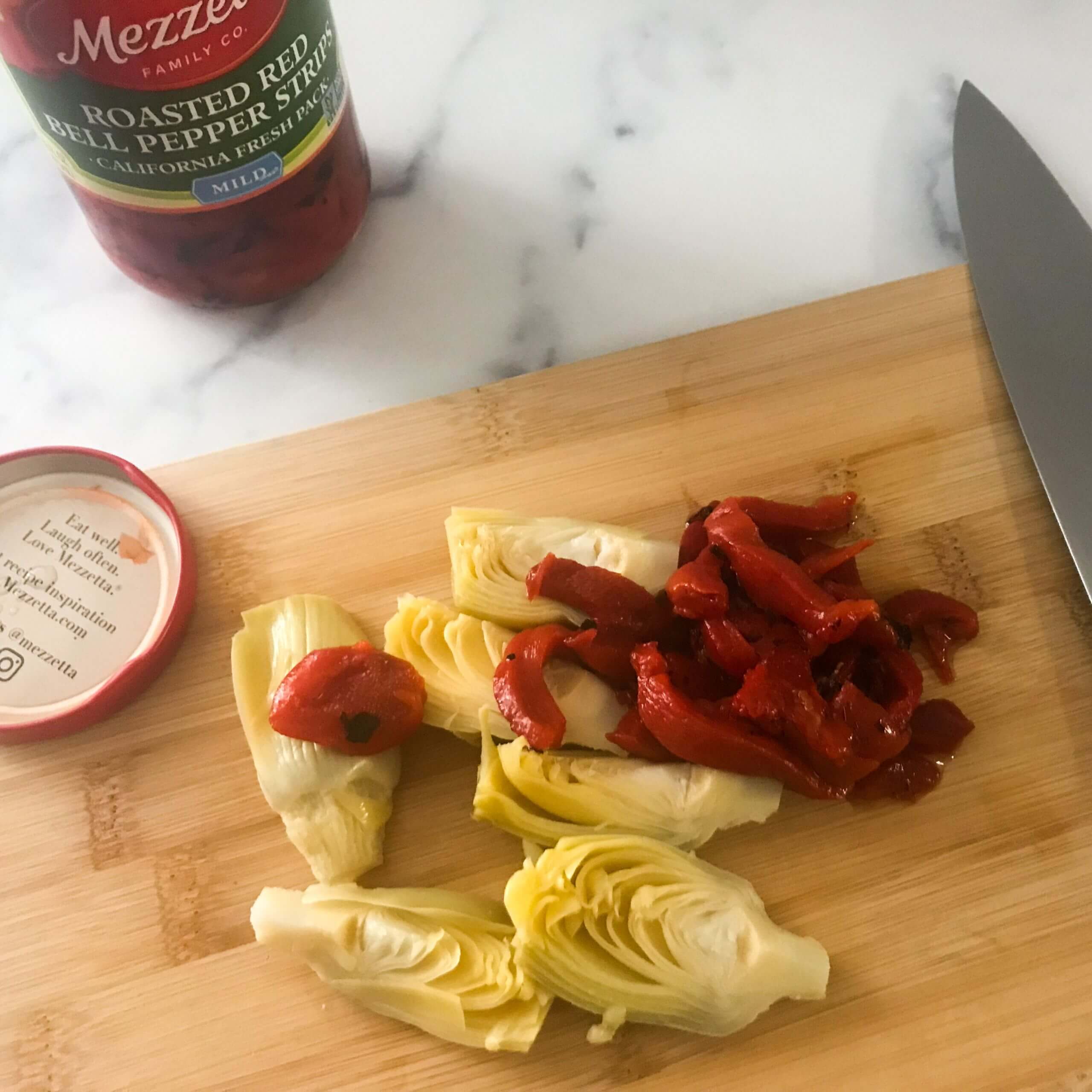 chopped artichokes and roasted peppers | My Curated Tastes
