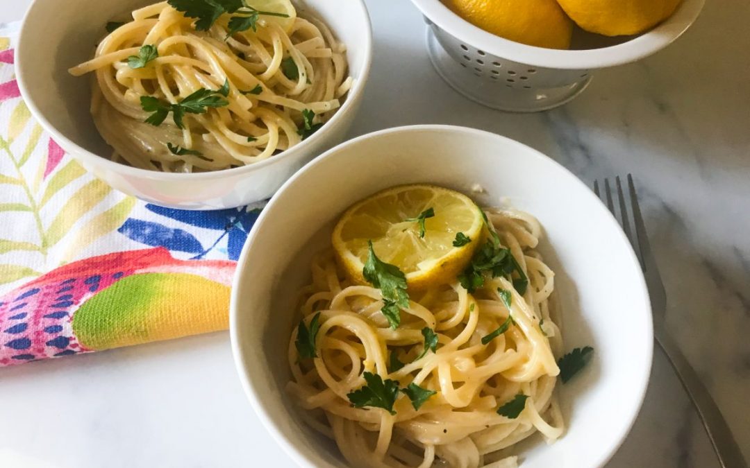 lemon pasta in bowls | my curated tastes