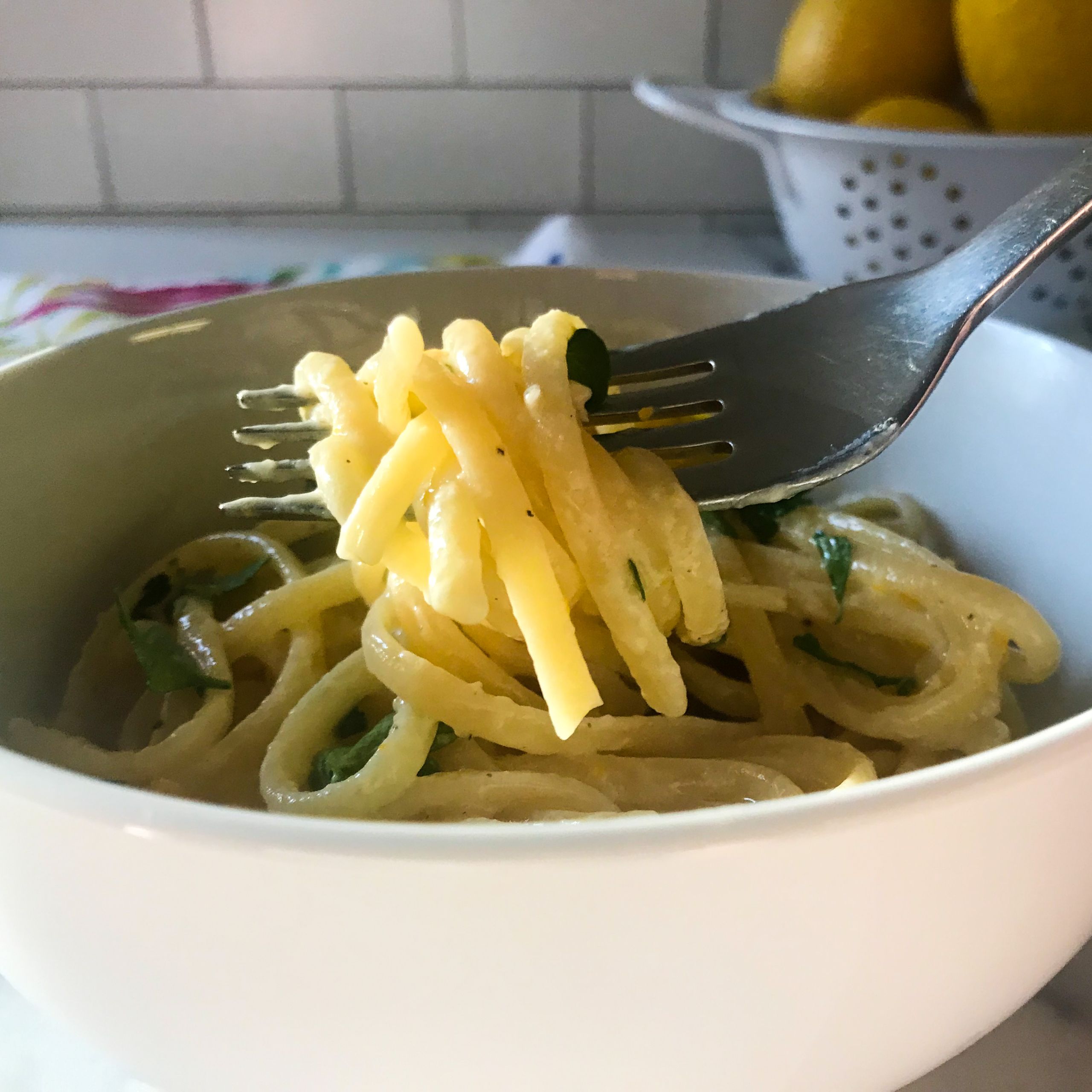 forkful of pasta | my curated tastes