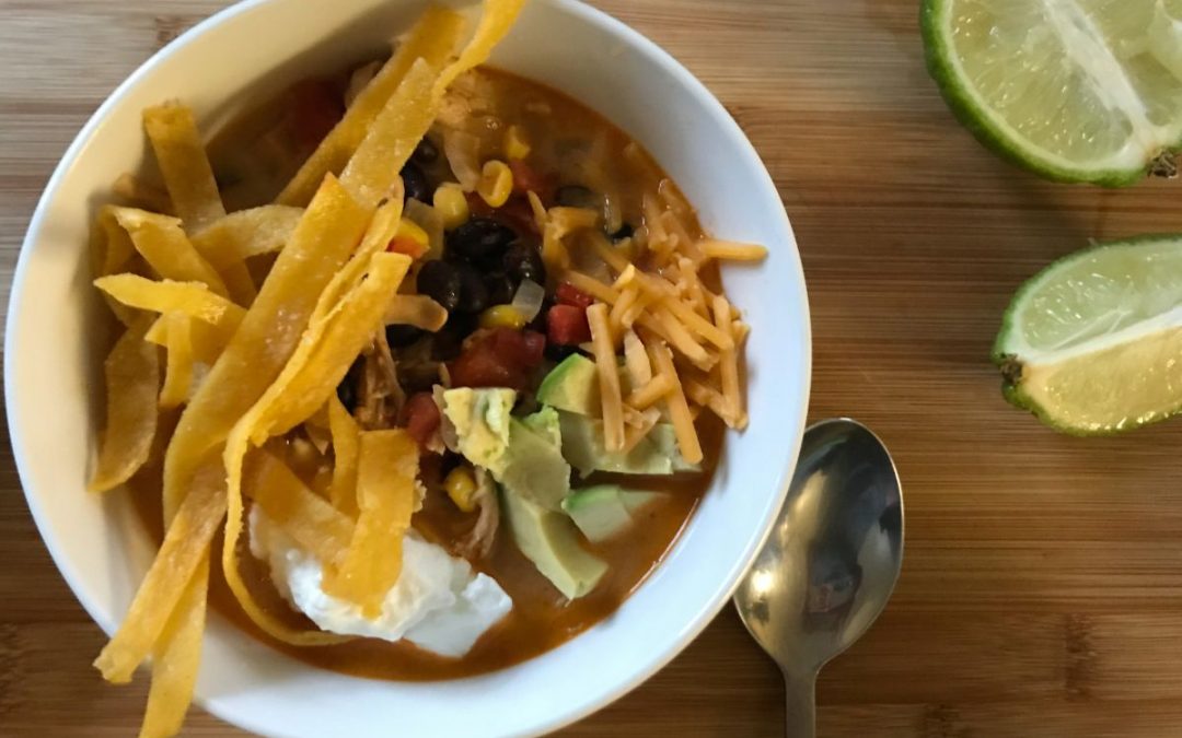 bowl of cream chicken tortilla soup | my curated tastes