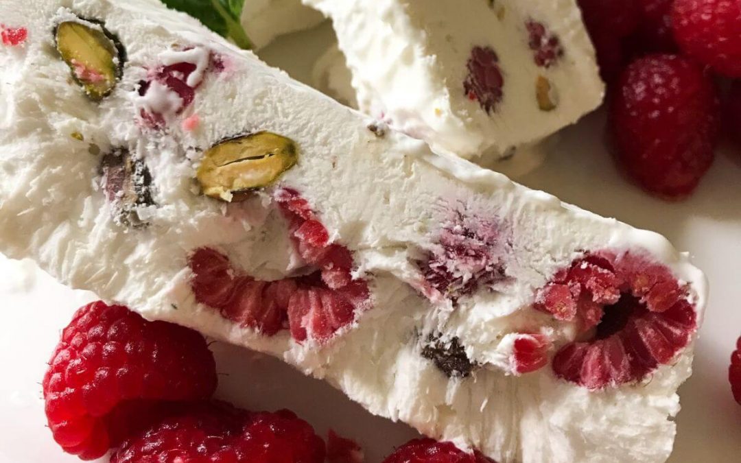 Raspberry and Pistachio Semifreddo | My Curated Tastes