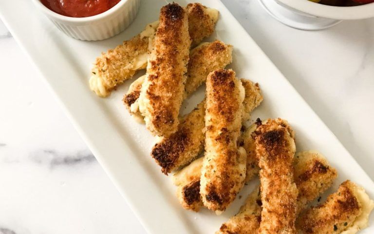 Easy Baked Mozzarella Sticks.