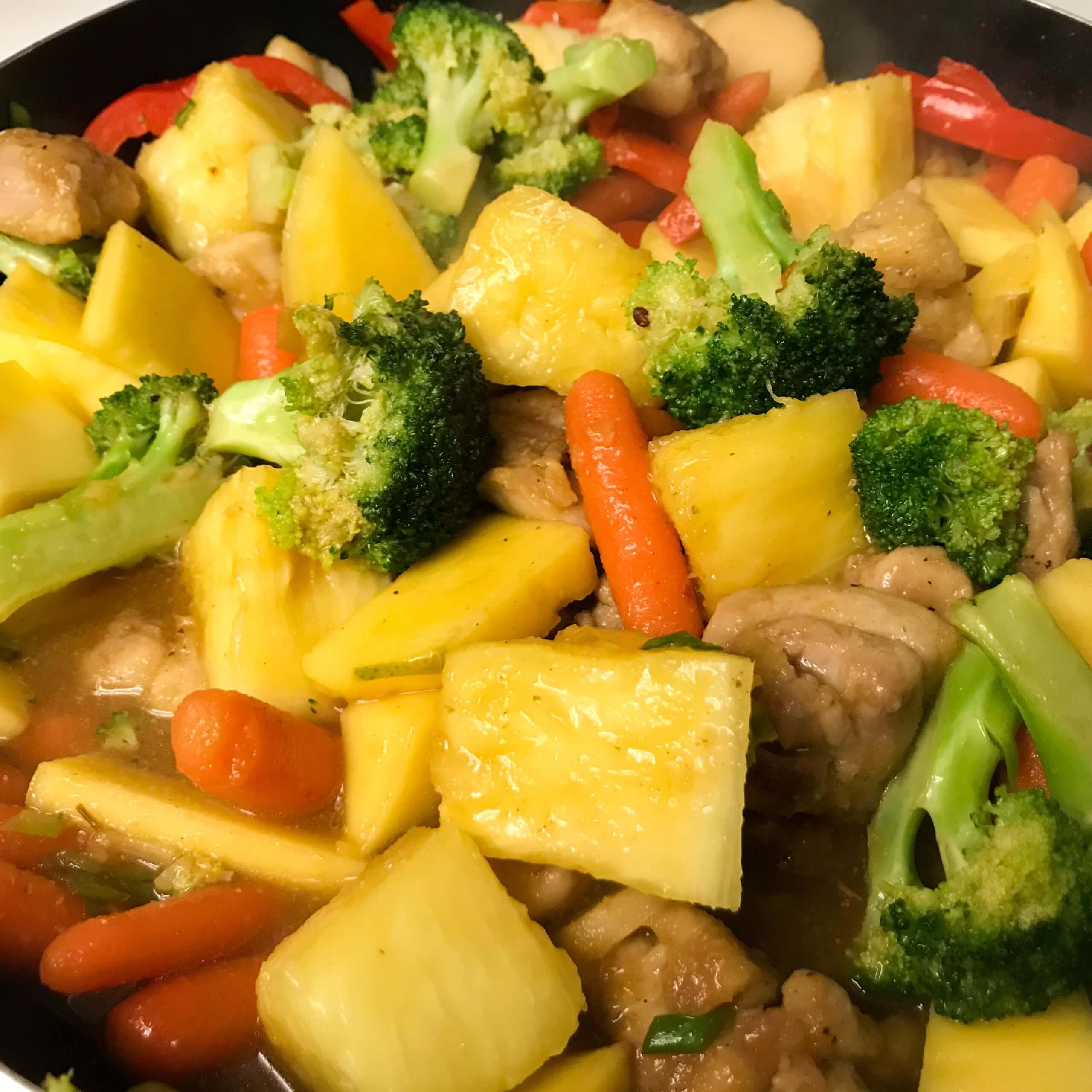 Pineapple and Mango Chicken Stir Fry | My Curated Tastes