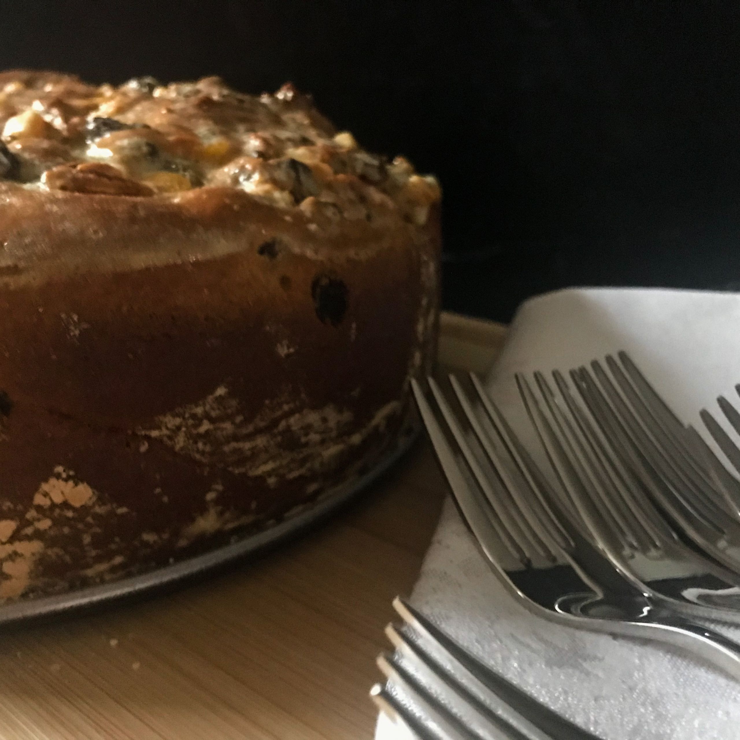 Barmbrack bread on plate with forks | my curated tastes