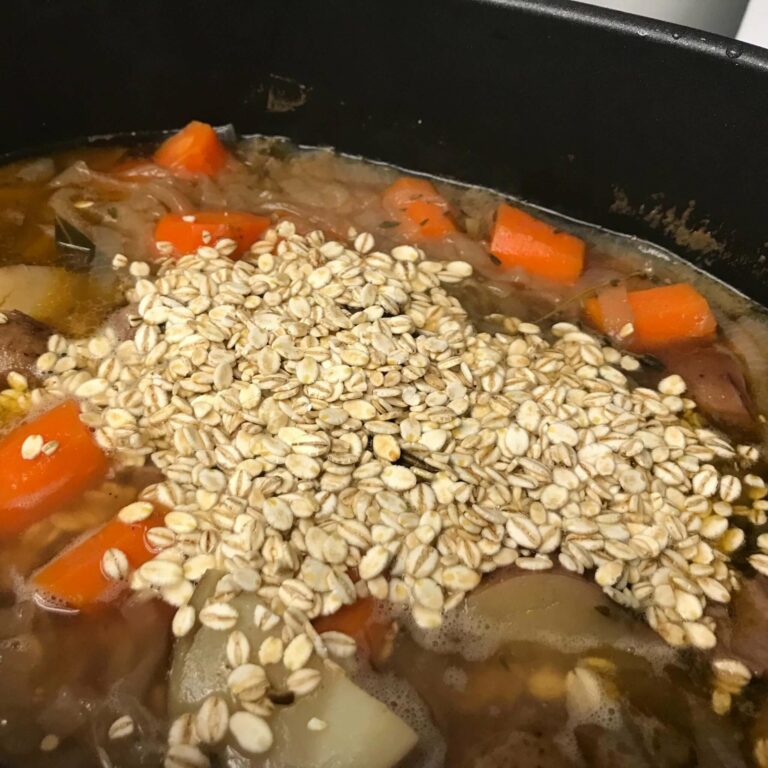 barley added to pot.