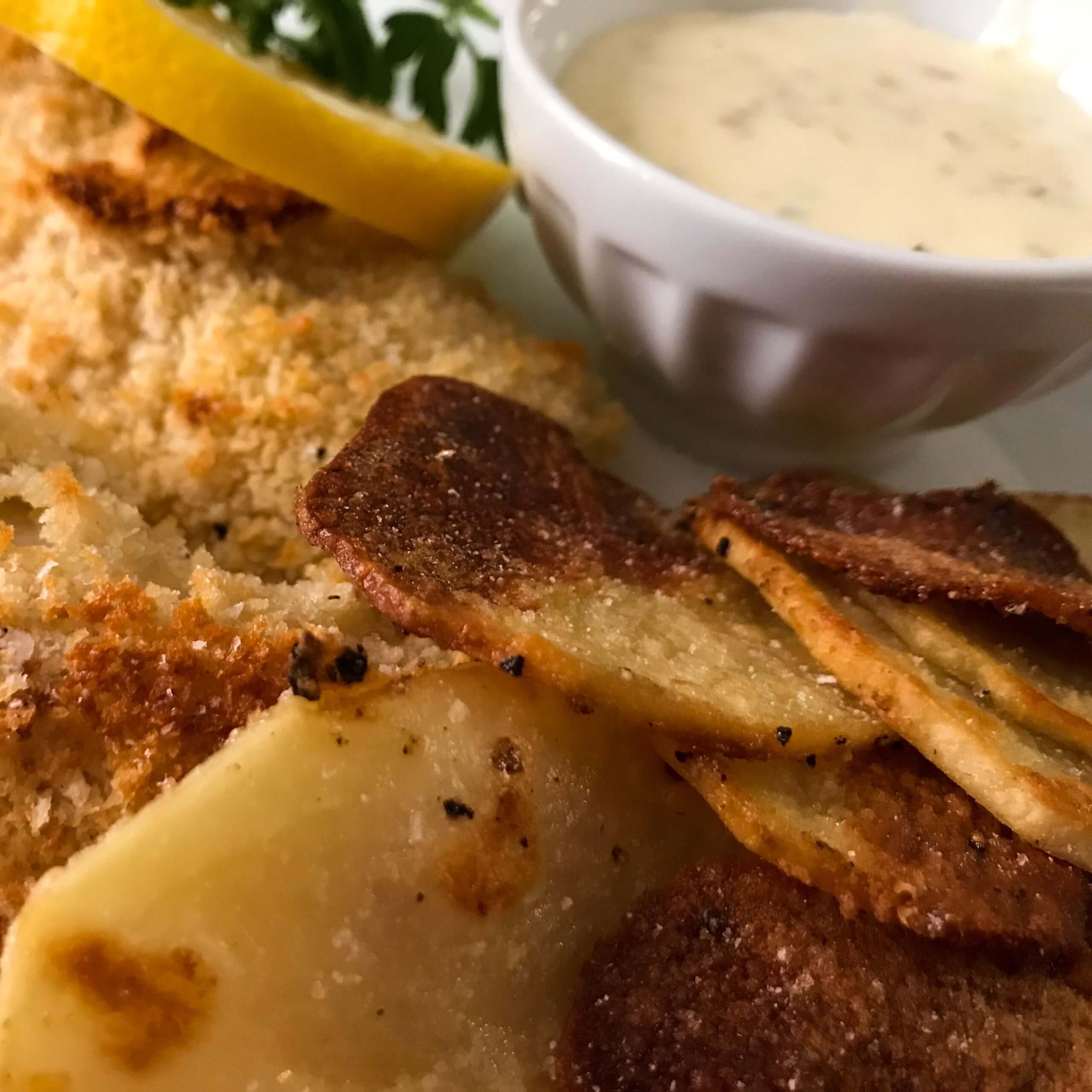 Baked Fish and Garlic Chips | My Curated Tastes