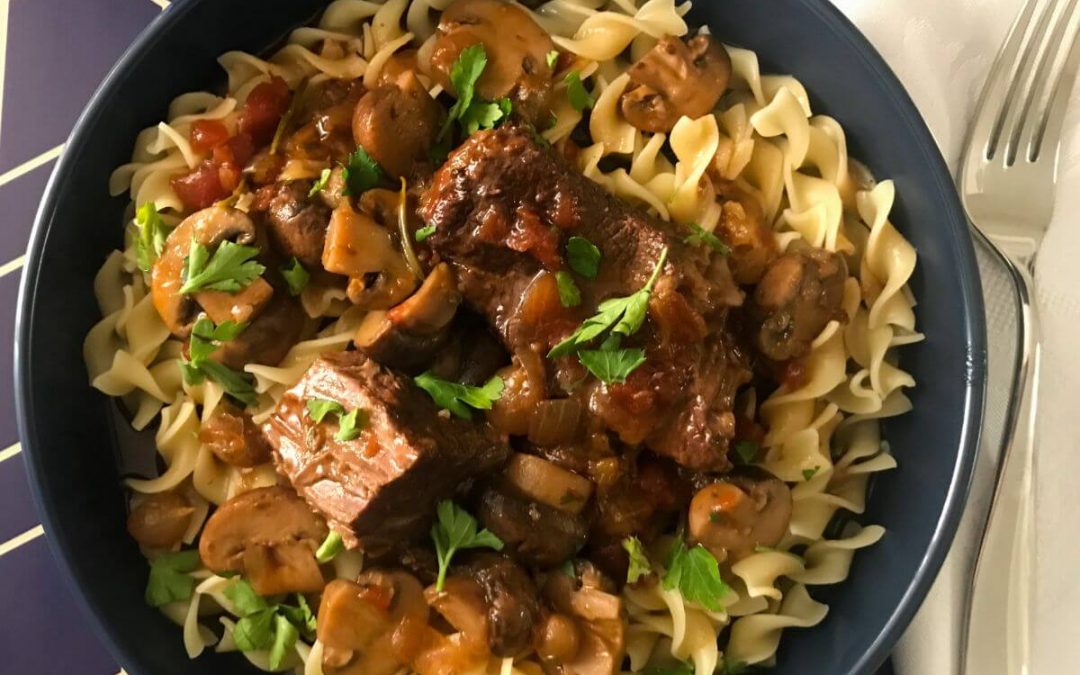 Braised Beef Short Ribs with Mushrooms and Onions