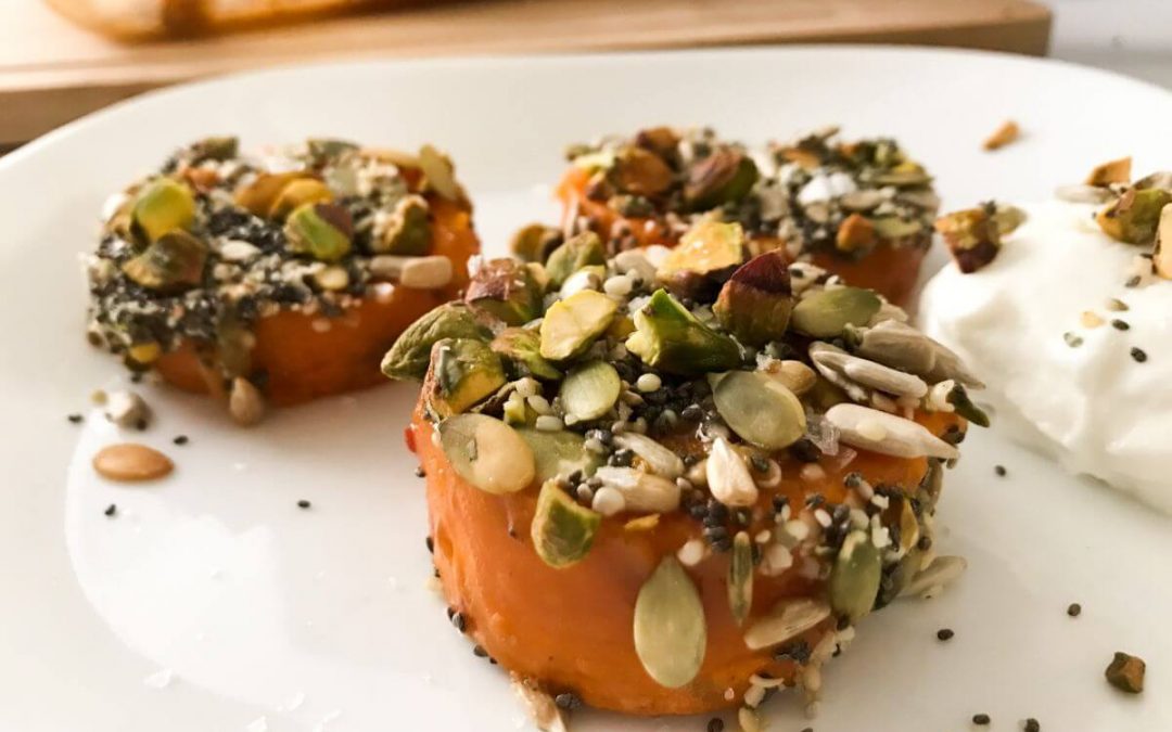 Nut and Seed Crusted Sweet Potato Rounds