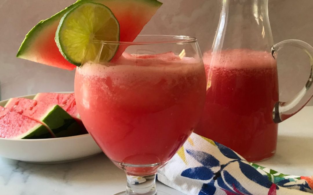 Watermelon agua fresca in glass | my curated tastes