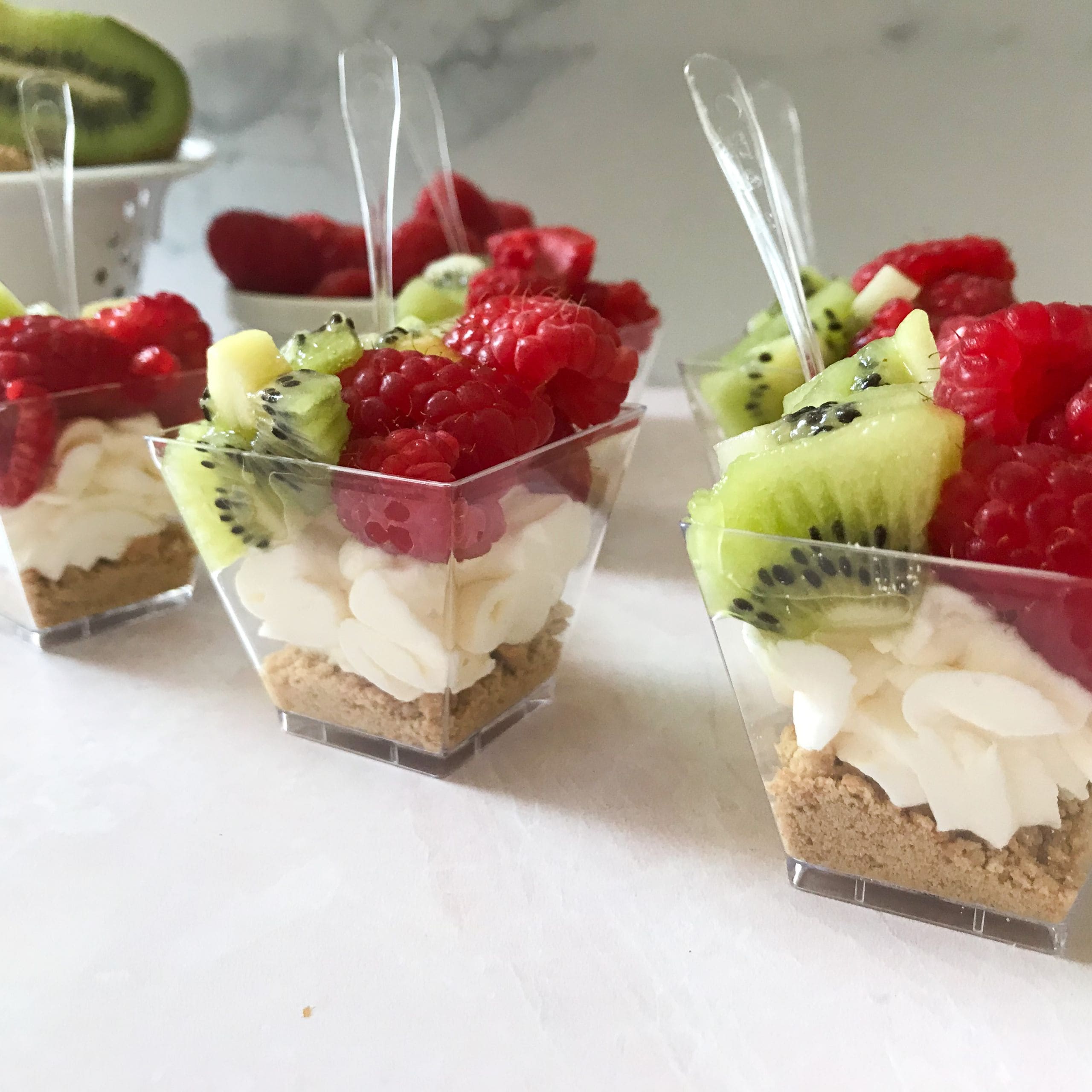 lined up fruit parfaits | my curated tastes