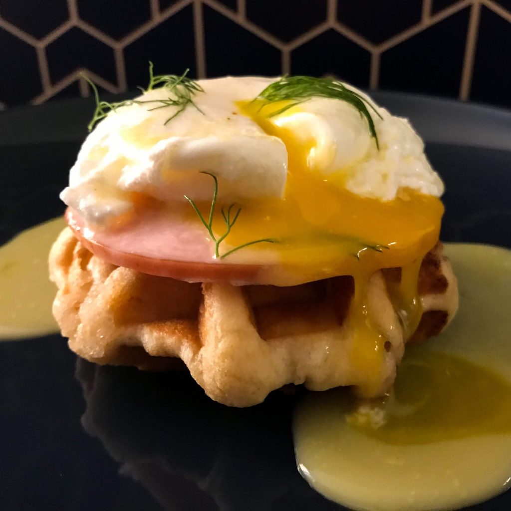 eggs benedict with waffle | my curated tastes